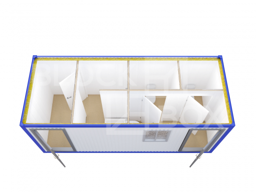 Блок-контейнер сантехнический с душевыми и туалетными кабинками №2 — основное фото