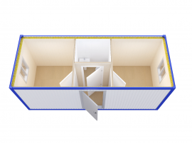 Блок-контейнер штаб строительства с двумя кабинетами и санузлом — фото превью