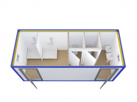 Блок-контейнер сантехнический с душевыми и туалетными кабинками №1 — фото превью