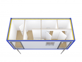 Блок-контейнер сантехнический с душевыми и туалетными кабинками №2 — фото превью