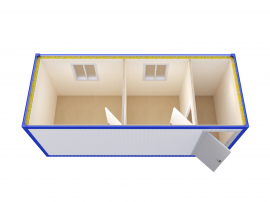 Блок-контейнер прорабская с двумя кабинетами — фото превью