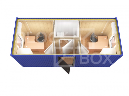 Блок-контейнер штаб строительства с двумя кабинетами и санузлом — дополнительное фото 5