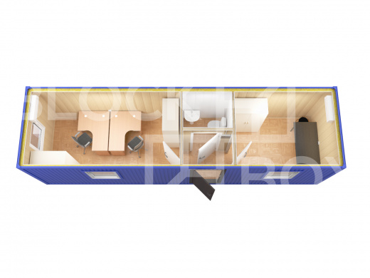 Блок-контейнер штаб строительства с санузлом и кухней — фото 4