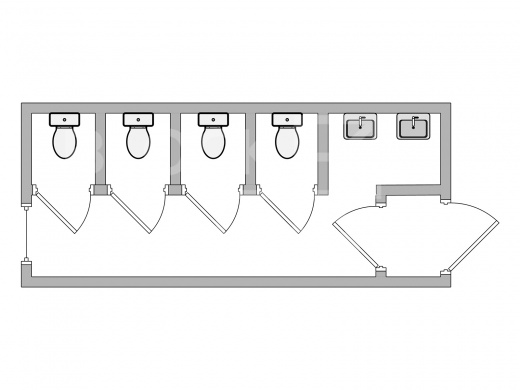 Блок-контейнер сантехнический с туалетными кабинками — дополнительное фото 1
