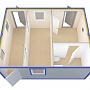 Модульное здание-проходная с комнатой отдыха и санузлом № 10 — основная миниатюра