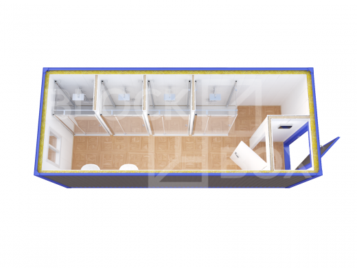 Блок-контейнер сантехнический с душевыми кабинками — дополнительное фото 5