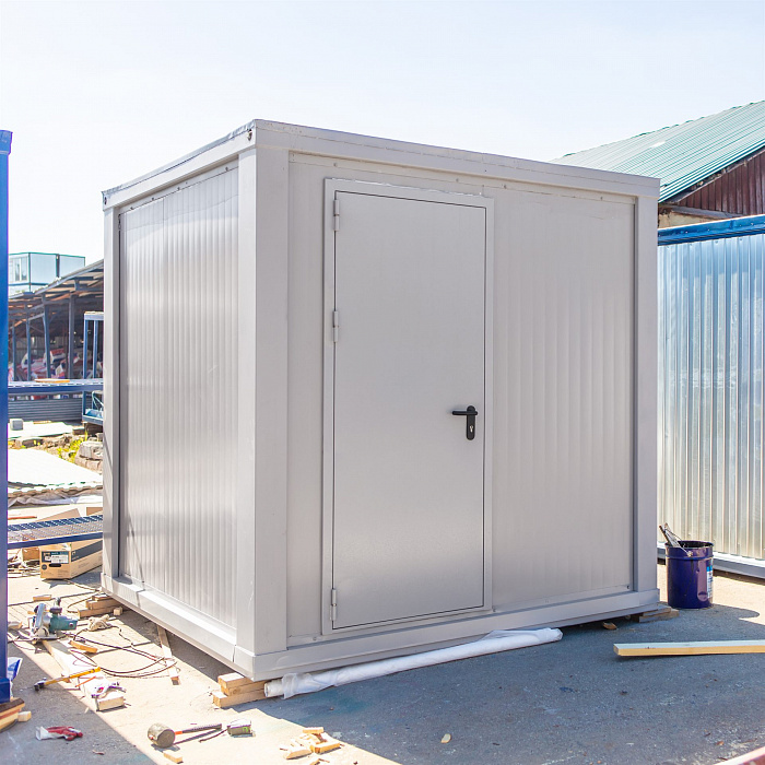 Светло-серый пост охраны из сэндвич-панелей — фото 1