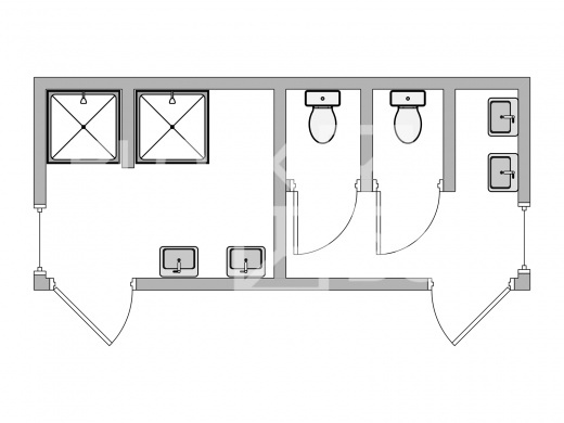Комбинированный сантехнический модуль  №13 из сэндвич-панелей — дополнительное фото 1