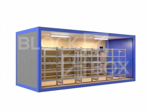Блок-контейнер из профлиста с воротами — дополнительное фото 2