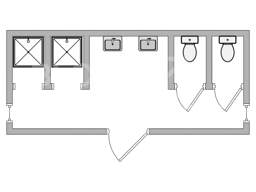 Комбинированный сантехнический модуль №11 из сэндвич-панелей — дополнительное фото 1