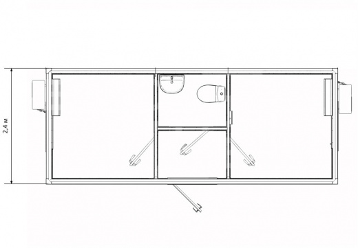 Блок-контейнер штаб строительства с двумя кабинетами и санузлом — дополнительное фото 4