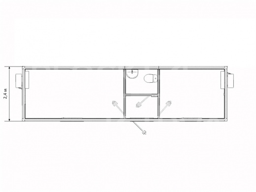 Блок-контейнер штаб строительства с санузлом и кухней — дополнительное фото 4