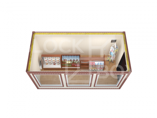 Блок-контейнер торговый павильон с панорамным остеклением — основное фото