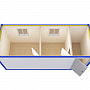 Блок-контейнер прорабская с двумя кабинетами — основная миниатюра