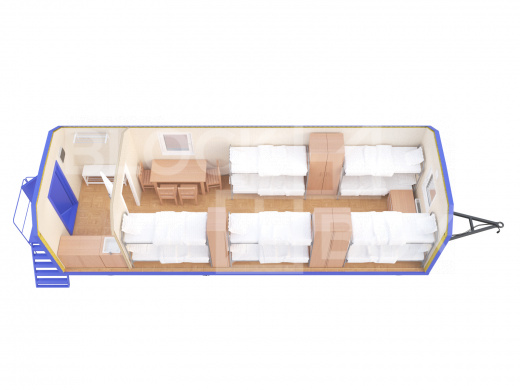 Блок-контейнер на шасси для проживания №10 — основное фото