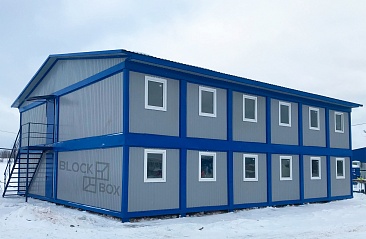Двухэтажный административно-бытовой комплекс из 24 блок-контейнеров - фото превью