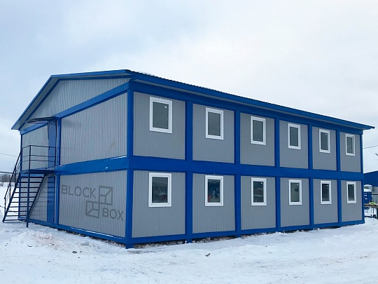 Двухэтажный административно-бытовой комплекс из 24 блок-контейнеров - фото проекта