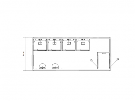 Блок-контейнер сантехнический с душевыми кабинками — дополнительное фото 4